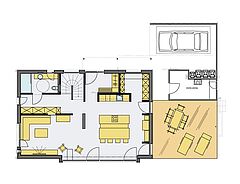 flexibler Grundriss Architektenhaus Hanghaus Holzhaus