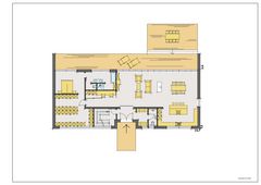Grundriss dieses Hanghauses - Leben auf einer Ebene im Erdgeschoss - ZMH.com